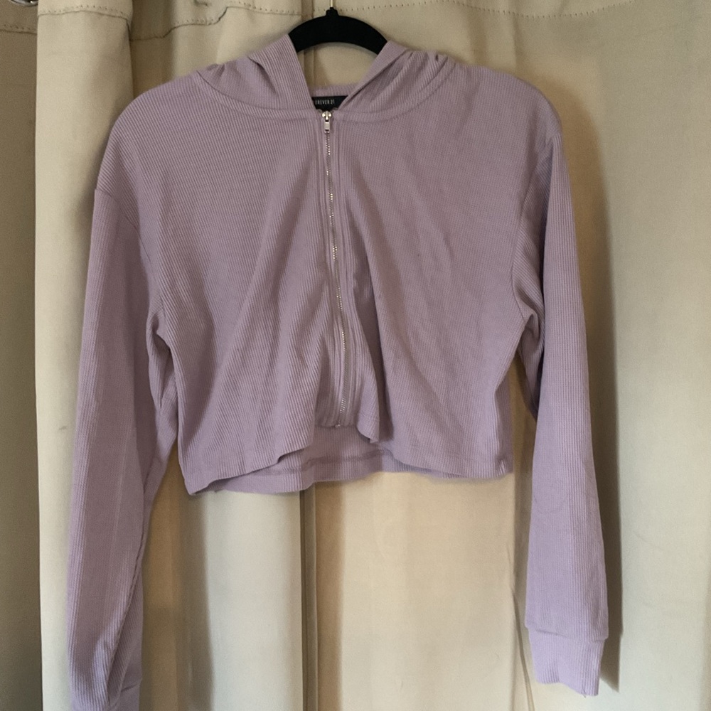 Lavender Cropped Hoodie